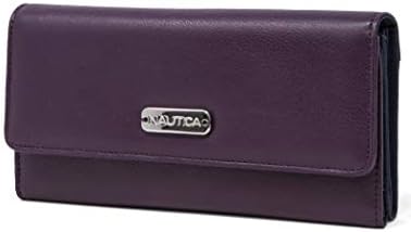 Nautica Money Manager RFID Women’s Wallet Clutch Organizer (Plum)