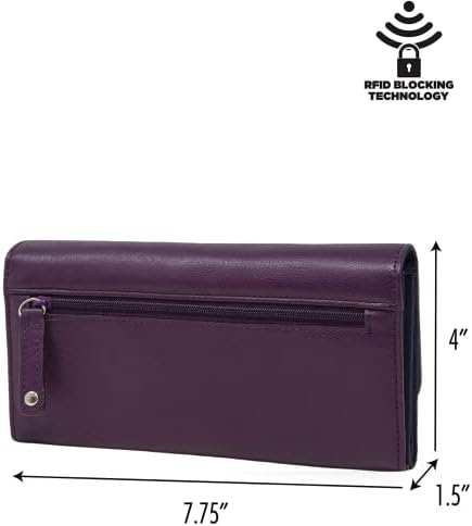 Nautica Money Manager RFID Women’s Wallet Clutch Organizer (Plum) - Image 3
