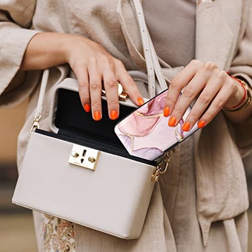 Atufsuat Credit Card Holder, Mini Aluminum Wallet RFID Blocking Slim Metal Hard Case for Women Men, Pink Marble - Image 7
