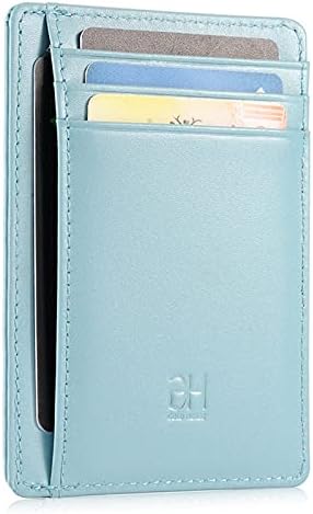 GH GOLD HORSE Slim RFID Blocking Card Holder Minimalist Leather Front Pocket Wallet for Women