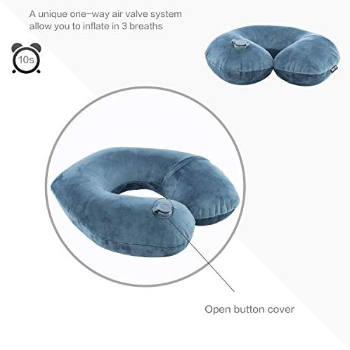 Inflatable Travel Neck Pillow for Airplane Train Car Washable Pillowcase U Shaped Office Napping Pillow - Image 2