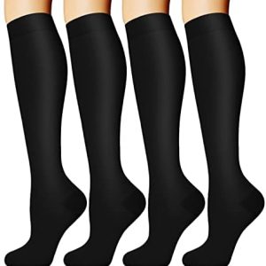 Aoliks 4 Pairs Copper Compression Socks for Women & Men 15-20 mmHg,Best Support for Nurses Running Hiking