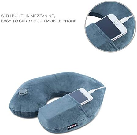 Inflatable Travel Neck Pillow for Airplane Train Car Washable Pillowcase U Shaped Office Napping Pillow - Image 4
