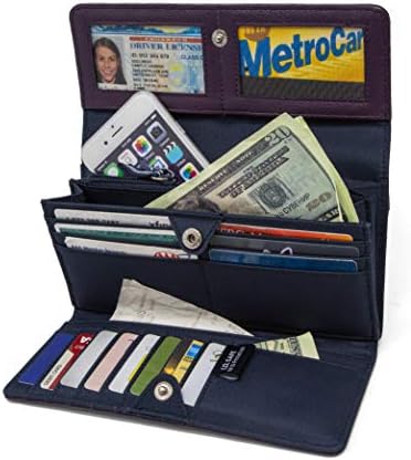 Nautica Money Manager RFID Women’s Wallet Clutch Organizer (Plum) - Image 2
