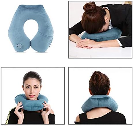 Inflatable Travel Neck Pillow for Airplane Train Car Washable Pillowcase U Shaped Office Napping Pillow - Image 6