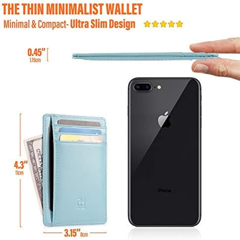 GH GOLD HORSE Slim RFID Blocking Card Holder Minimalist Leather Front Pocket Wallet for Women - Image 4