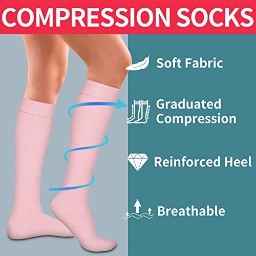 Laite Hebe 4 Pairs-Compression Socks for Women&Men Circulation-Best Support for Nurses,Running,Athletic - Image 5
