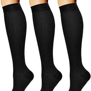 CHARMKING Compression Socks for Women & Men Circulation (3 Pairs) 15-20 mmHg is Best Support for Athletic Running Cycling