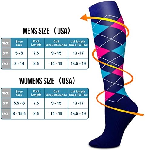 Bluemaple 6 Pack Copper Compression Socks for Women and Men Circulation-Best Support for Medical, Running,Nursing,Athletic - Image 6