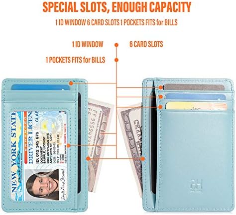 GH GOLD HORSE Slim RFID Blocking Card Holder Minimalist Leather Front Pocket Wallet for Women - Image 5