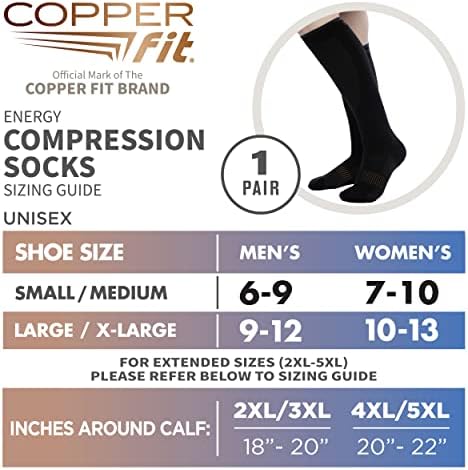 Copper Fit Energy Unisex Easy-On/Easy-Off Knee High Compression Socks - Image 3