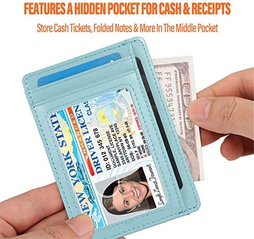 GH GOLD HORSE Slim RFID Blocking Card Holder Minimalist Leather Front Pocket Wallet for Women - Image 3