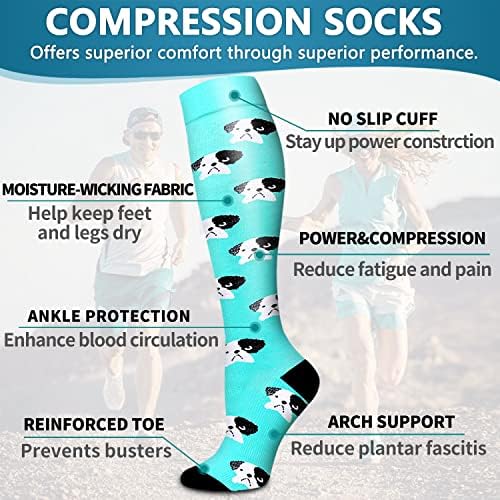 Bluemaple 6 Pack Copper Compression Socks for Women and Men Circulation-Best Support for Medical, Running,Nursing,Athletic - Image 5