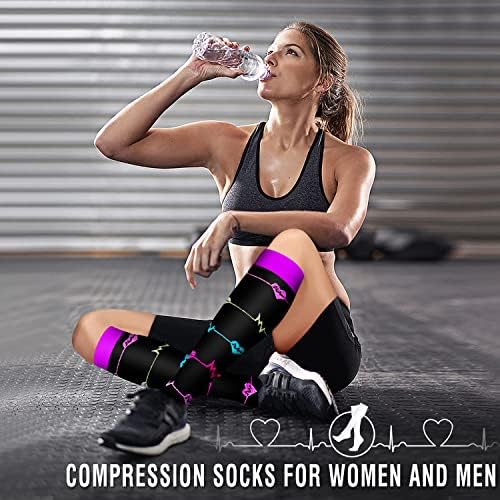 Bluemaple 6 Pack Copper Compression Socks for Women and Men Circulation-Best Support for Medical, Running,Nursing,Athletic - Image 2