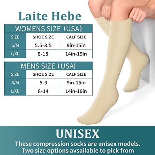 Laite Hebe 4 Pairs-Compression Socks for Women&Men Circulation-Best Support for Nurses,Running,Athletic - Image 6