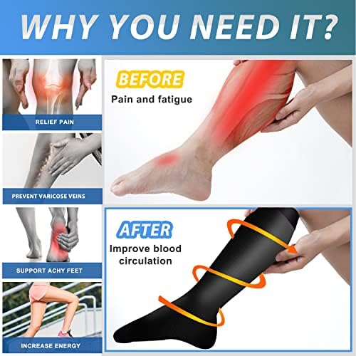 Aoliks 4 Pairs Copper Compression Socks for Women & Men 15-20 mmHg,Best Support for Nurses Running Hiking - Image 2