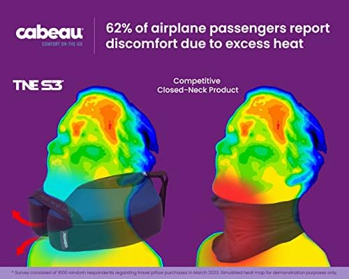 Cabeau Air TNE Inflatable Travel Neck Pillow Lightweight Inflatable Core, Customized Fit, Adjustable Chin Strap, with Compact Carrying Case for Comfort On-The-Go (Midnight Black) - Image 2