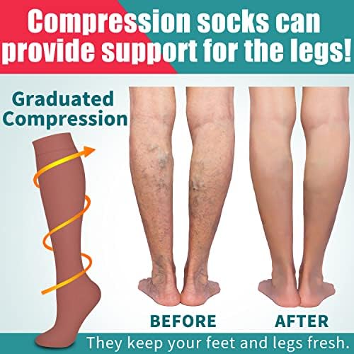 Laite Hebe 4 Pairs-Compression Socks for Women&Men Circulation-Best Support for Nurses,Running,Athletic - Image 2
