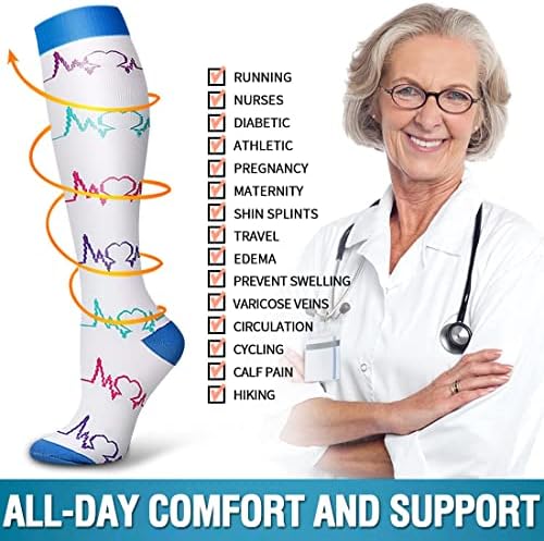 Bluemaple 6 Pack Copper Compression Socks for Women and Men Circulation-Best Support for Medical, Running,Nursing,Athletic - Image 7