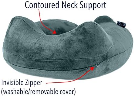 AirComfy Daydreamer Travel Neck Pillow - Self-Inflatable Pillow with Luxuriously Soft Washable Cover and Packsack - Compact and Lightweight Support for Sleeping and Traveling in Airplanes - Image 4